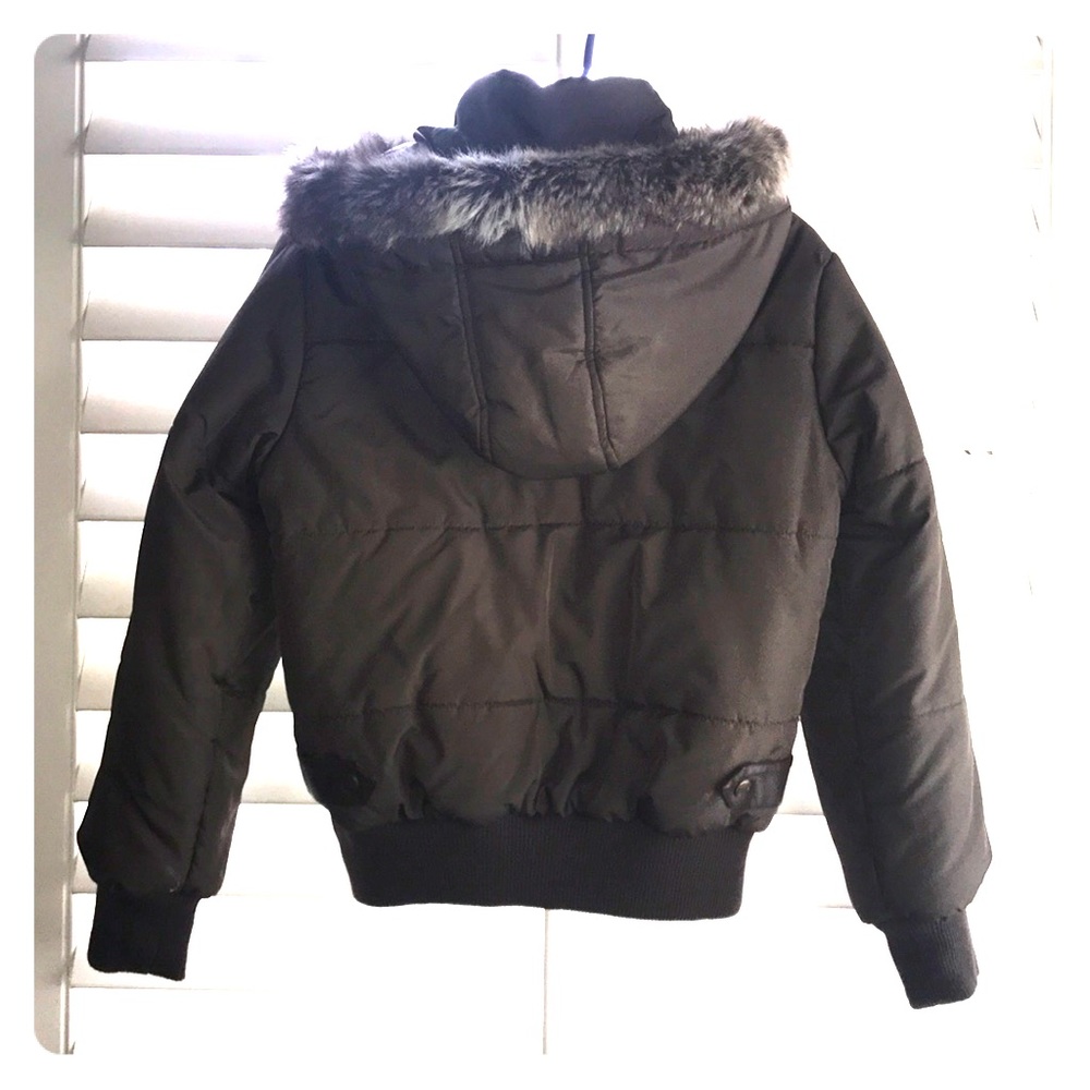 Olive green puffer jacket